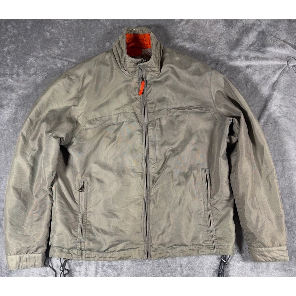 Barneys New York Mens Full Zip Mesh Lined Windbreaker Jacket Green Large